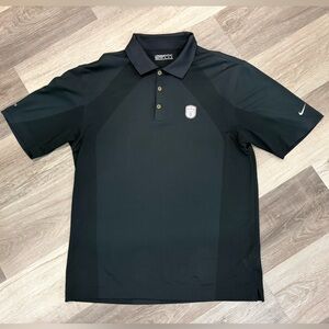 Nike Golf Polo Shirt Men MED Black Fit Dry Drifit Active Top Vt Stratton Course